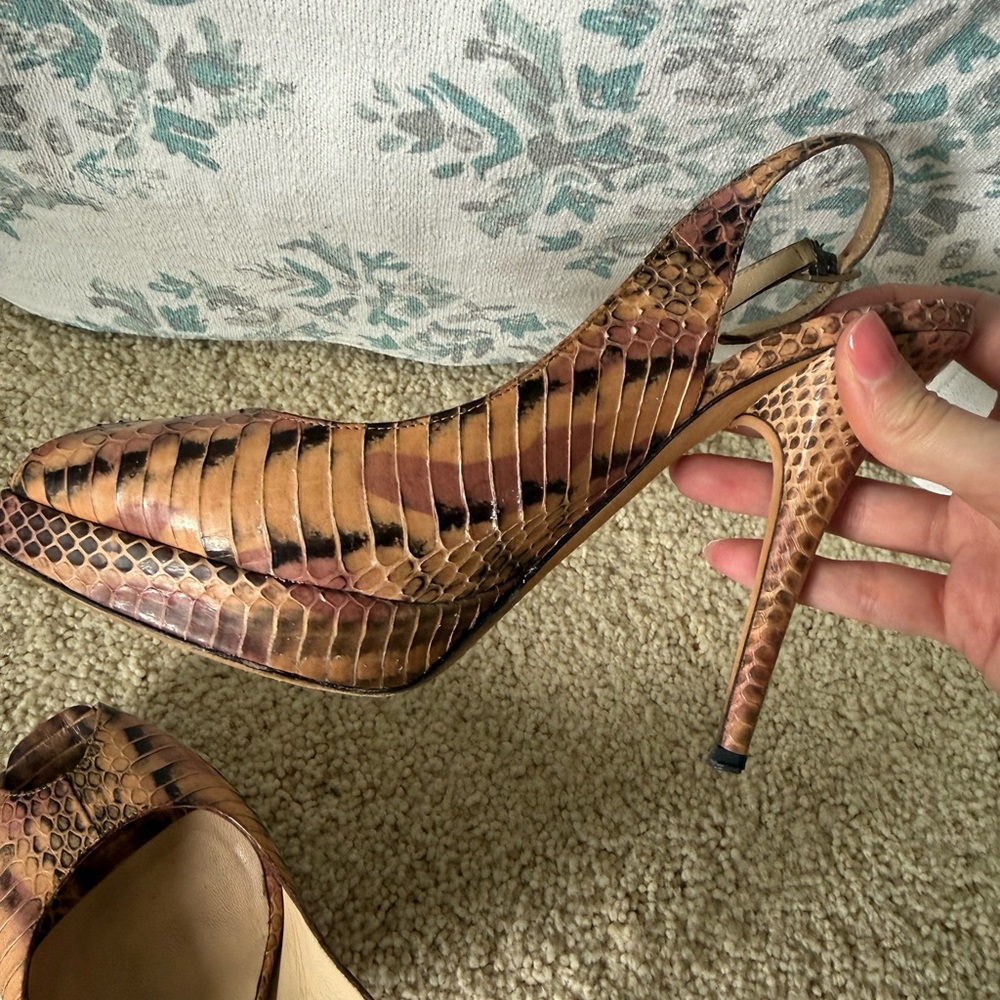 Jimmy Choo Snakeskin Slingback Heels - Picture 6 of 9